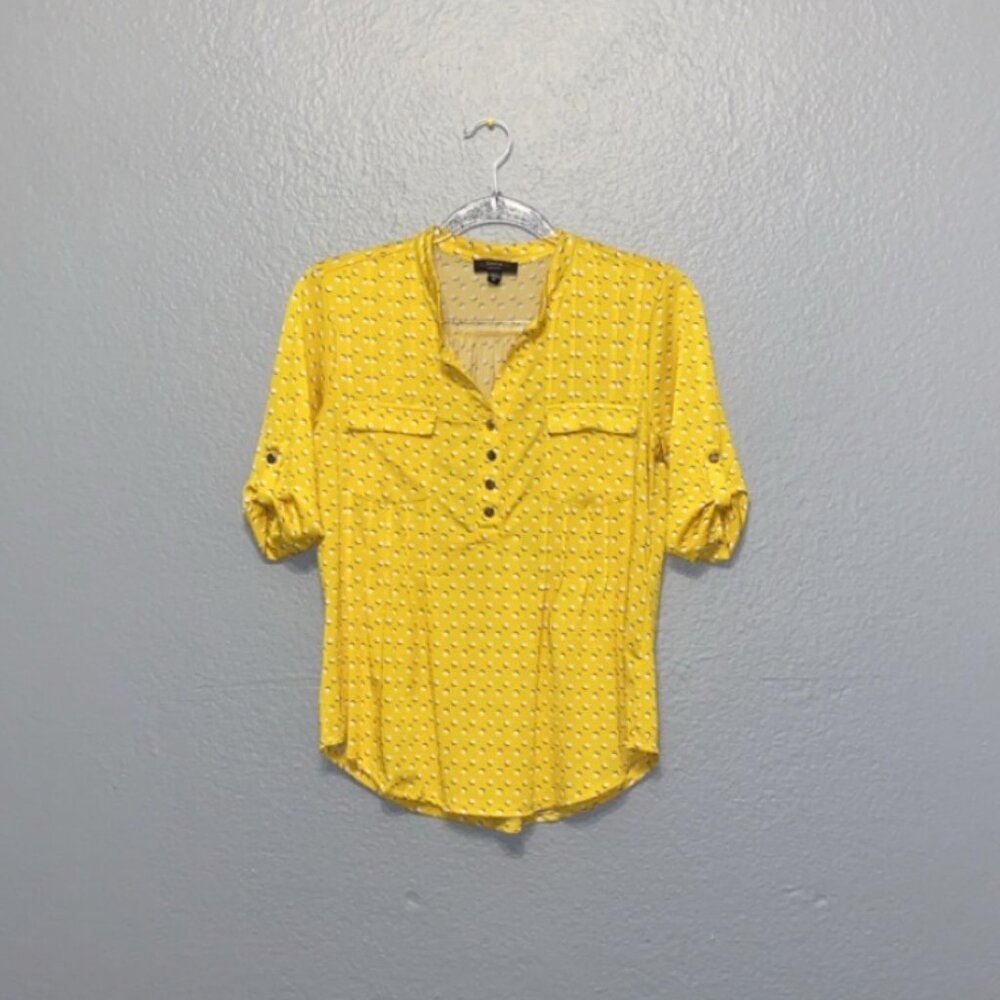 Women Fashion Short Sleeve Button Down Collared Dressy Casual Blouse | Petite S